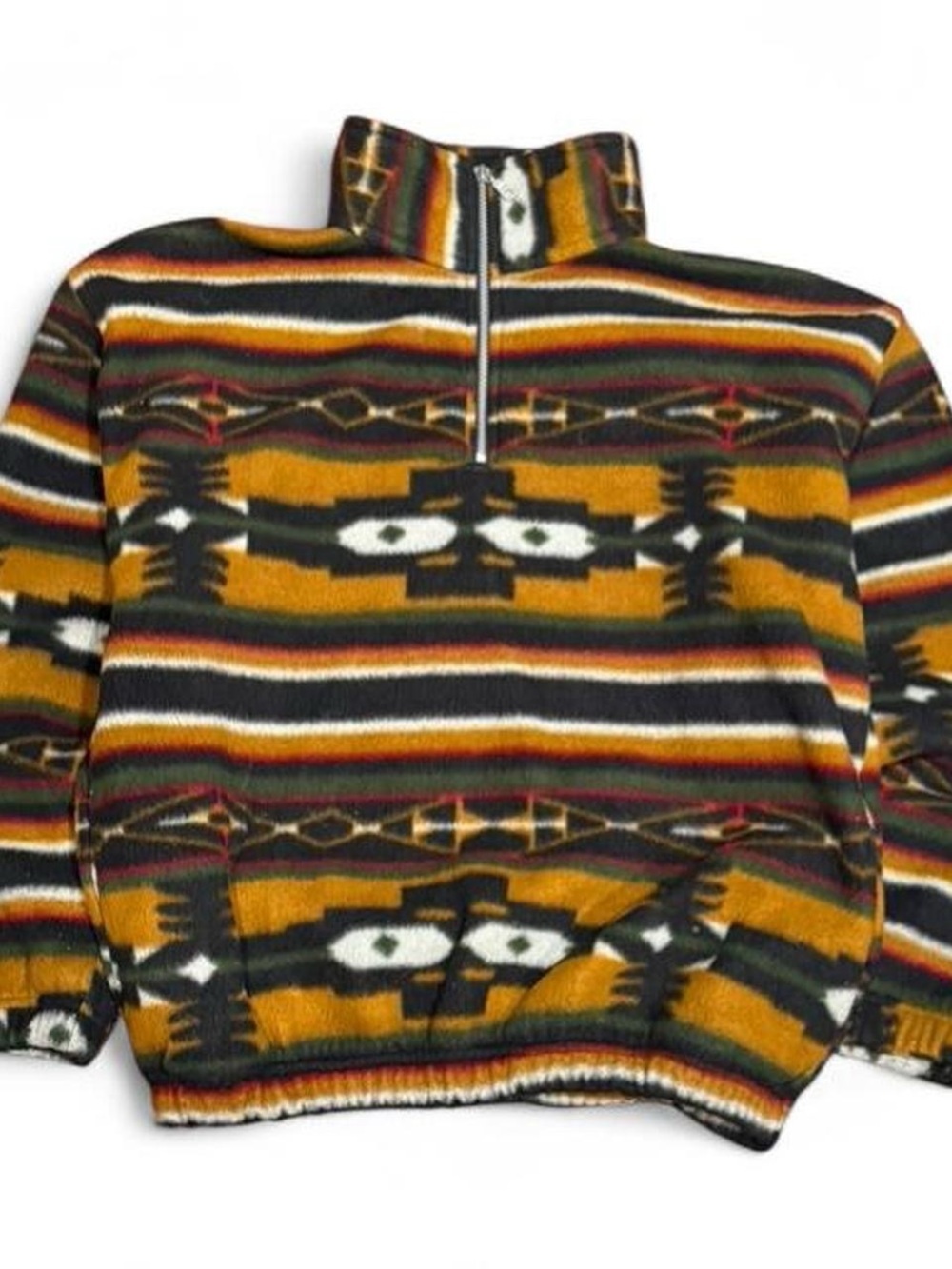 Vintage Systeme Adventure Aztec Fleece Quarter Zip Sweater